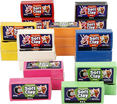 Soft Clay - Modellervoks Sæt - 24X500 G