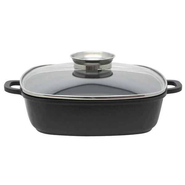 Marmite carrée 28 cm avec couvercle compatible tous feux Alucast Elo