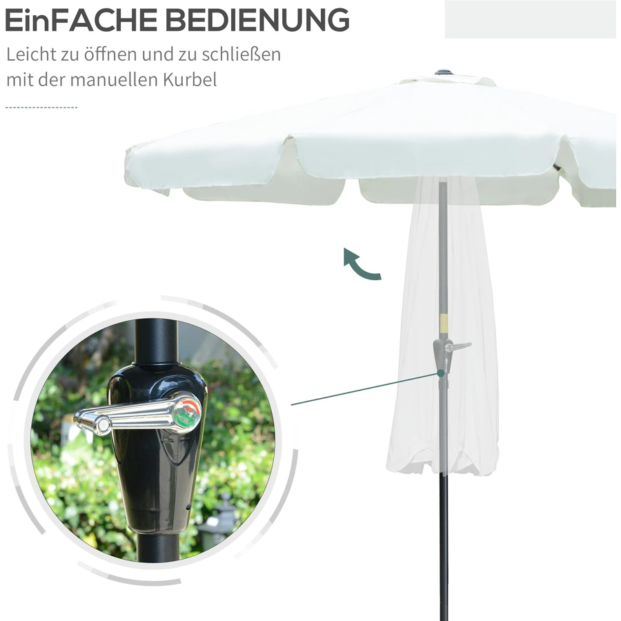 Outsunny Sonnenschirm mit Entlüftung beige