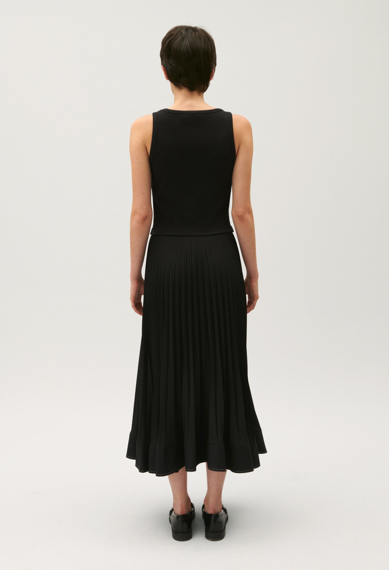 Robe longue trompe l'&oelig;il noire
