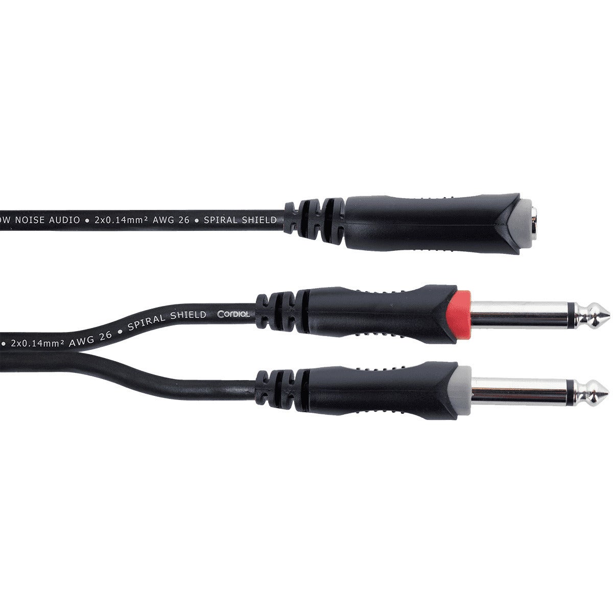 Cordial EY0.3KPP Elements verloopkabel 6.3 jack 1x TRS fem - 2x TS male 0.3m