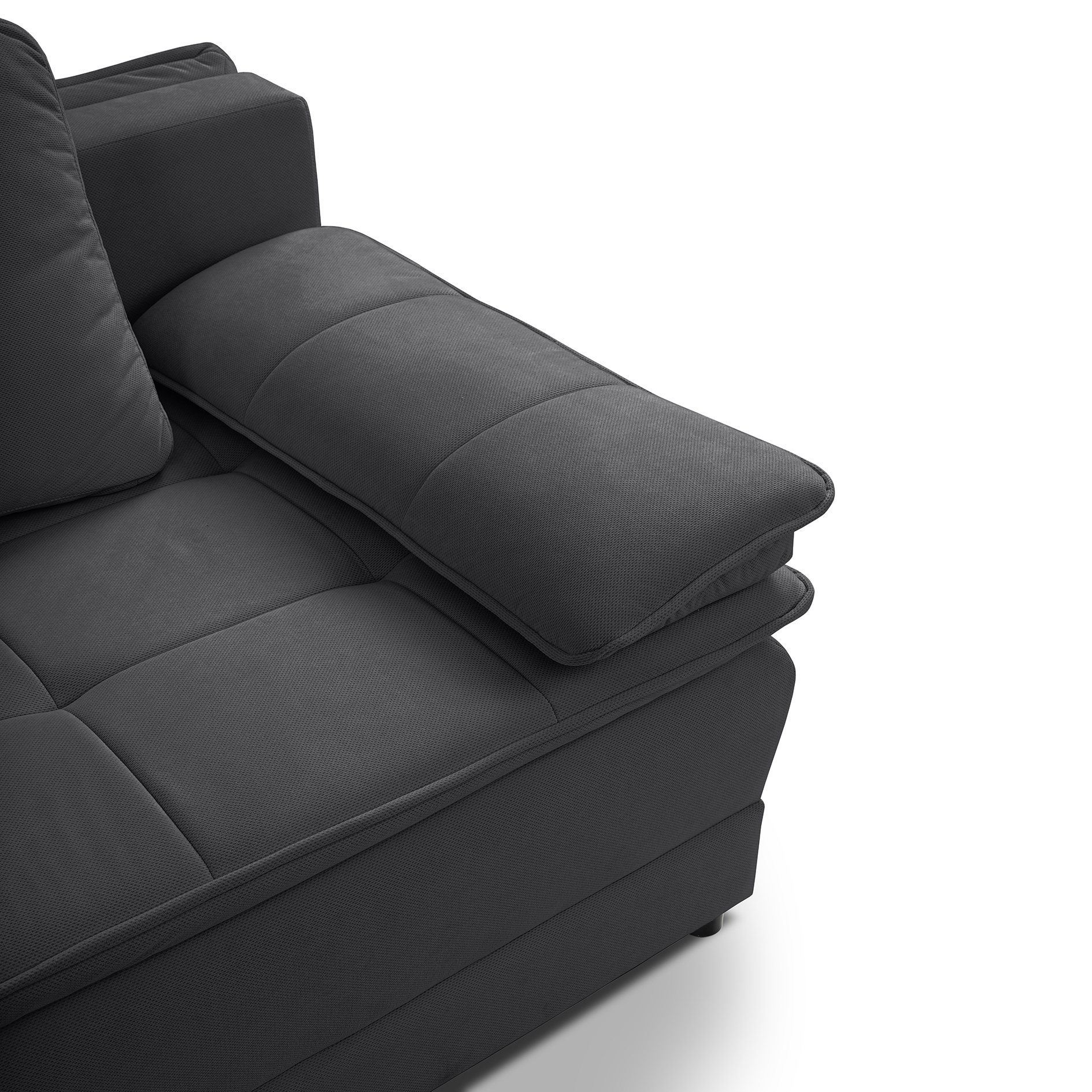 Schlafsofa - anthrazit - Velvet - Liegefunktion und Staukasten
