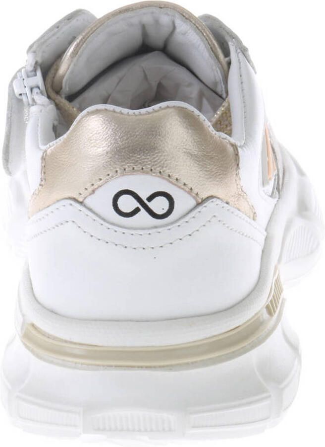 Hip leren sneakers wit goud