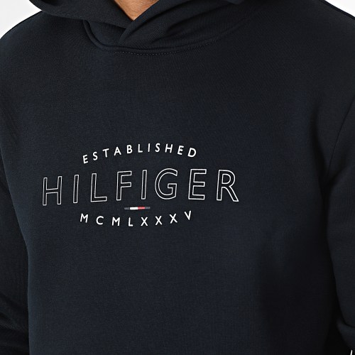 Sweat Capuche Hilfiger Curve Logo 0013 Bleu Marine