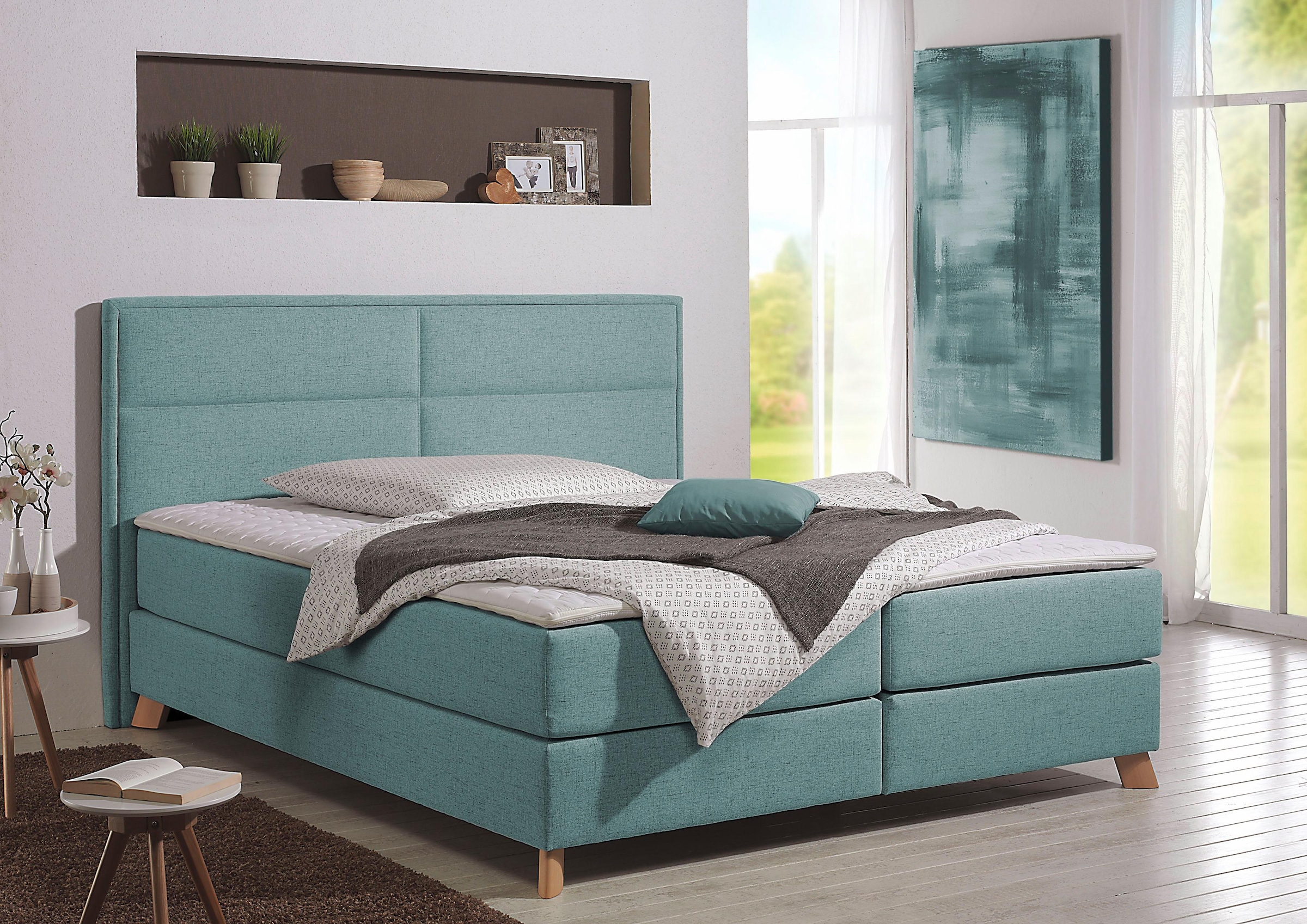 Home affaire Boxspringbett »Caria« in 5 Breiten, 3 Matratzen-Ausführungen, 2 Härtegraden, Topper