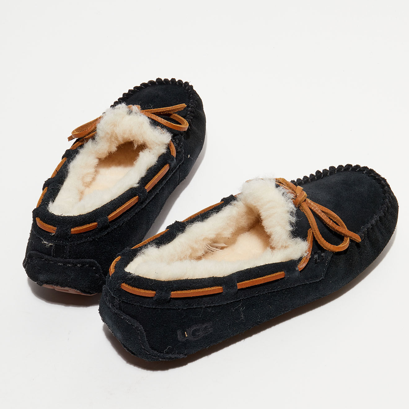 Ugg Mocassins fourrés Laine en Velours de Cuir Dakota noirs