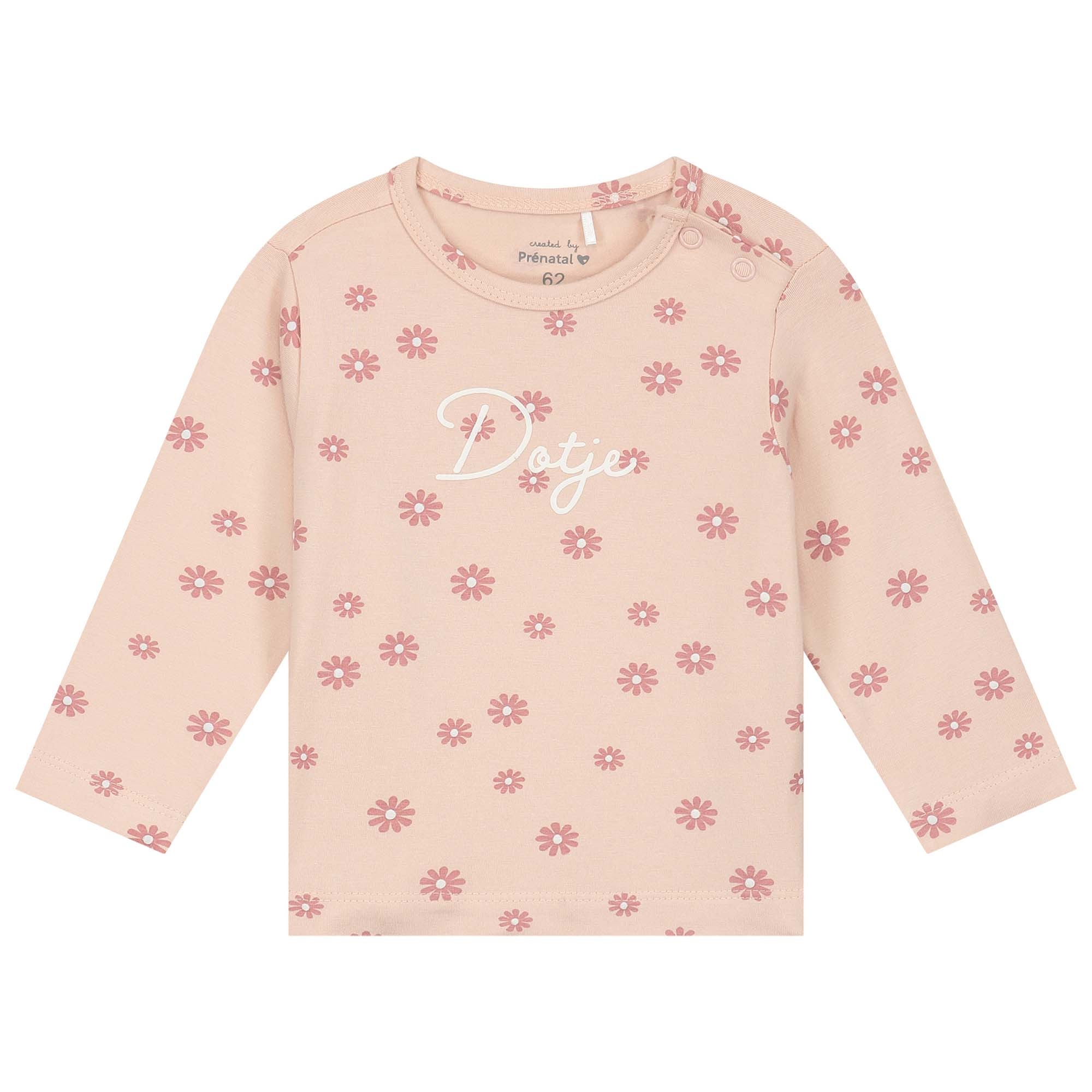 prénatal newborn shirt lange mouwen tekst roze