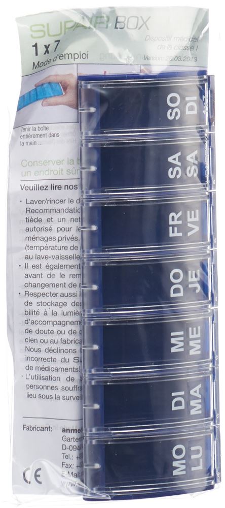 SUPAIR 1x7 Wochendispenser deutsch/französisch blau 1 Stk