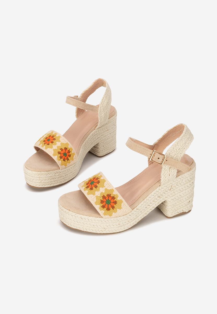 Sandales à talon épais beige Danilla