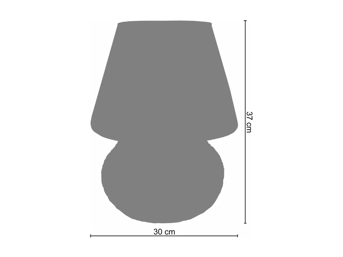 Lampe a poser champignon verre noir 37 cm.