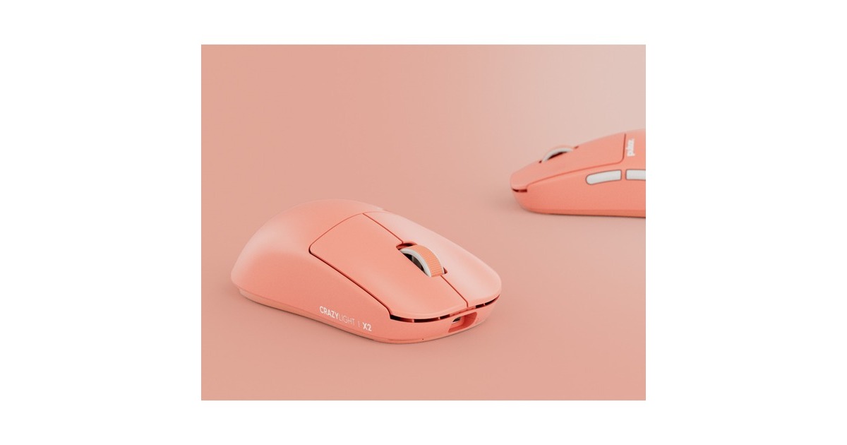 PulsarX2 CrazyLight Gaming Mouse - Sunset Haze  (Lichtroze, 32,000 DPI, 8000 Hz)
