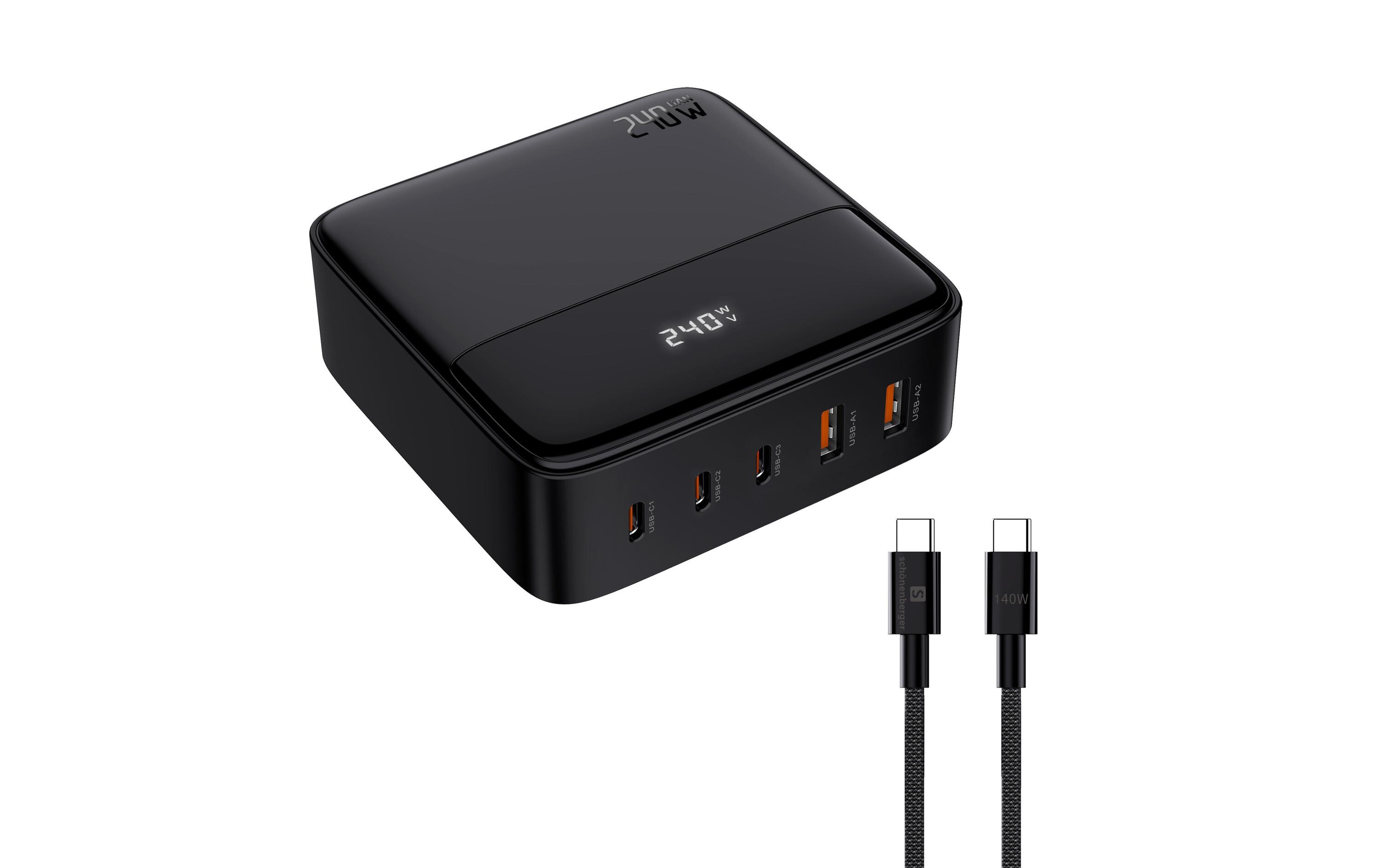 USB-Wandladegerät Desktop USB-Charger 240 W<br>240 W Desktop-Ladegerät