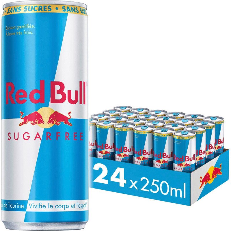 Red Bull sans sucres 25 cl -  24 canettes