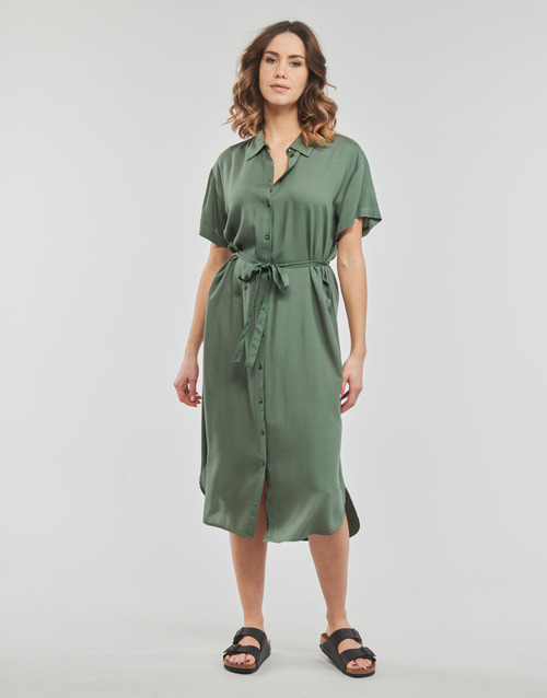 Vero Moda - VMBUMPY SS CALF SHIRT DRESS NOOS Kaki