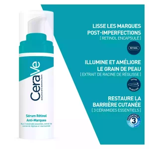 Sérum Rétinol Anti-Marques enrichi au Rétinol encapsulé et aux 3 céramides essentiels - Cerave - 30ml