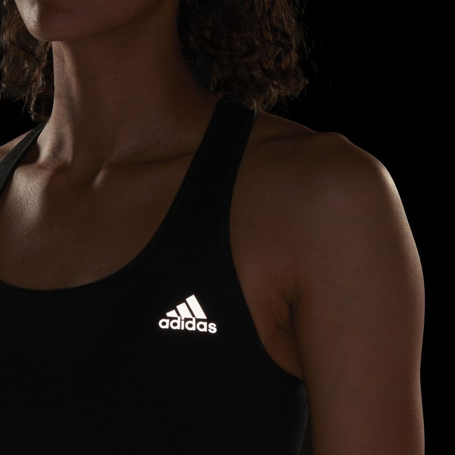 adidas Brassière Run Medium Support Merino - Noir/Orange Femme