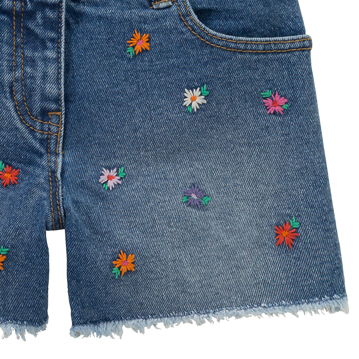 Jonas Nielsen Mädchen Jeansshorts mit Stickerei blau