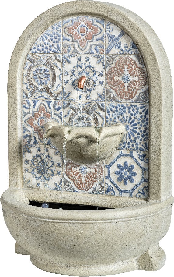 Lumineo waterornament mozaïk beige 22 x 36 x 54 cm