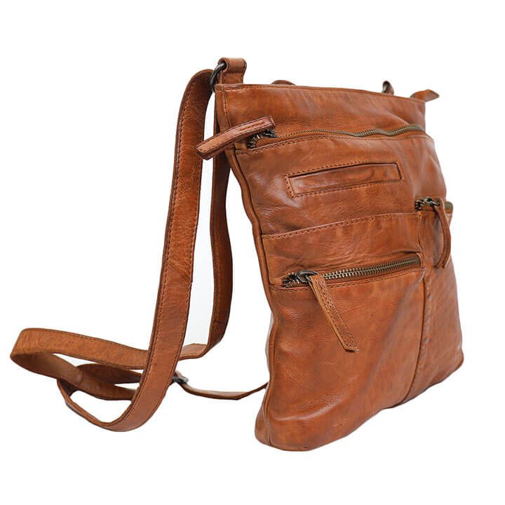 Bear Design Cow Lavato Schoudertas Yara Cognac CL40523