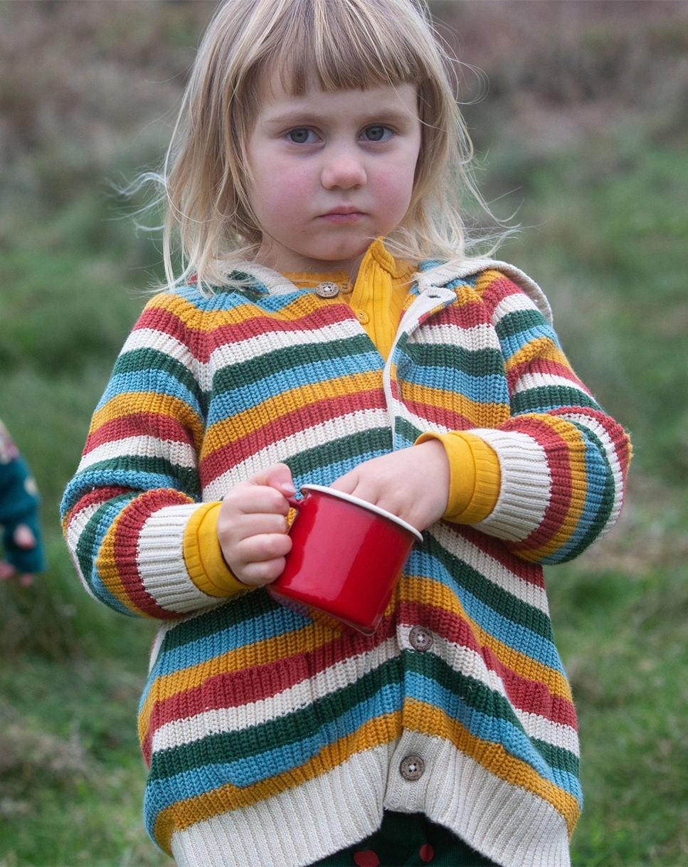 Strickjacke RAINBOW mit Kapuze in bunt