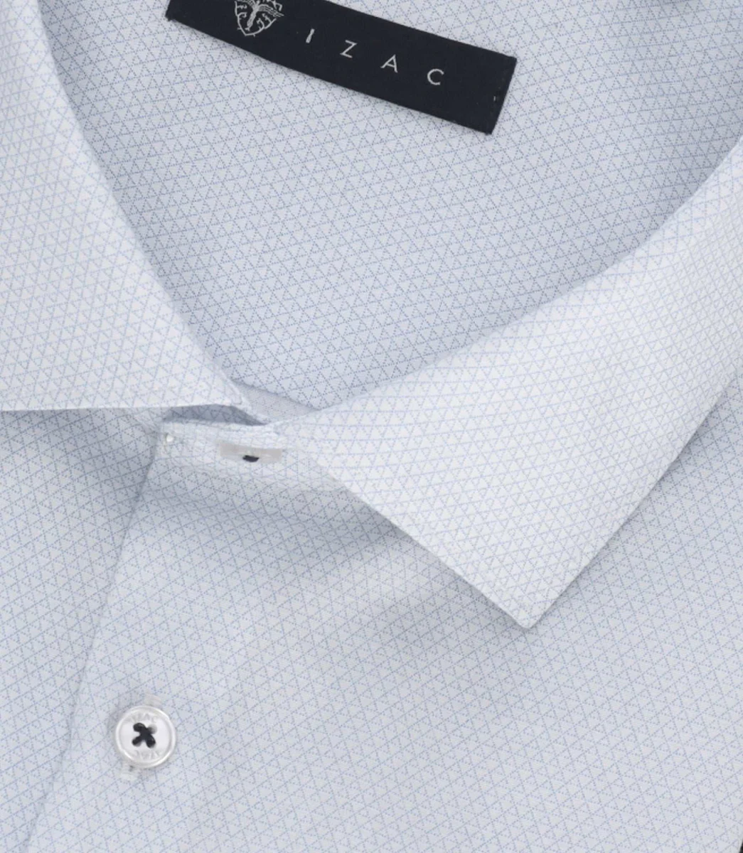 Chemise slim à imprimé micro motifs bleu MAEL