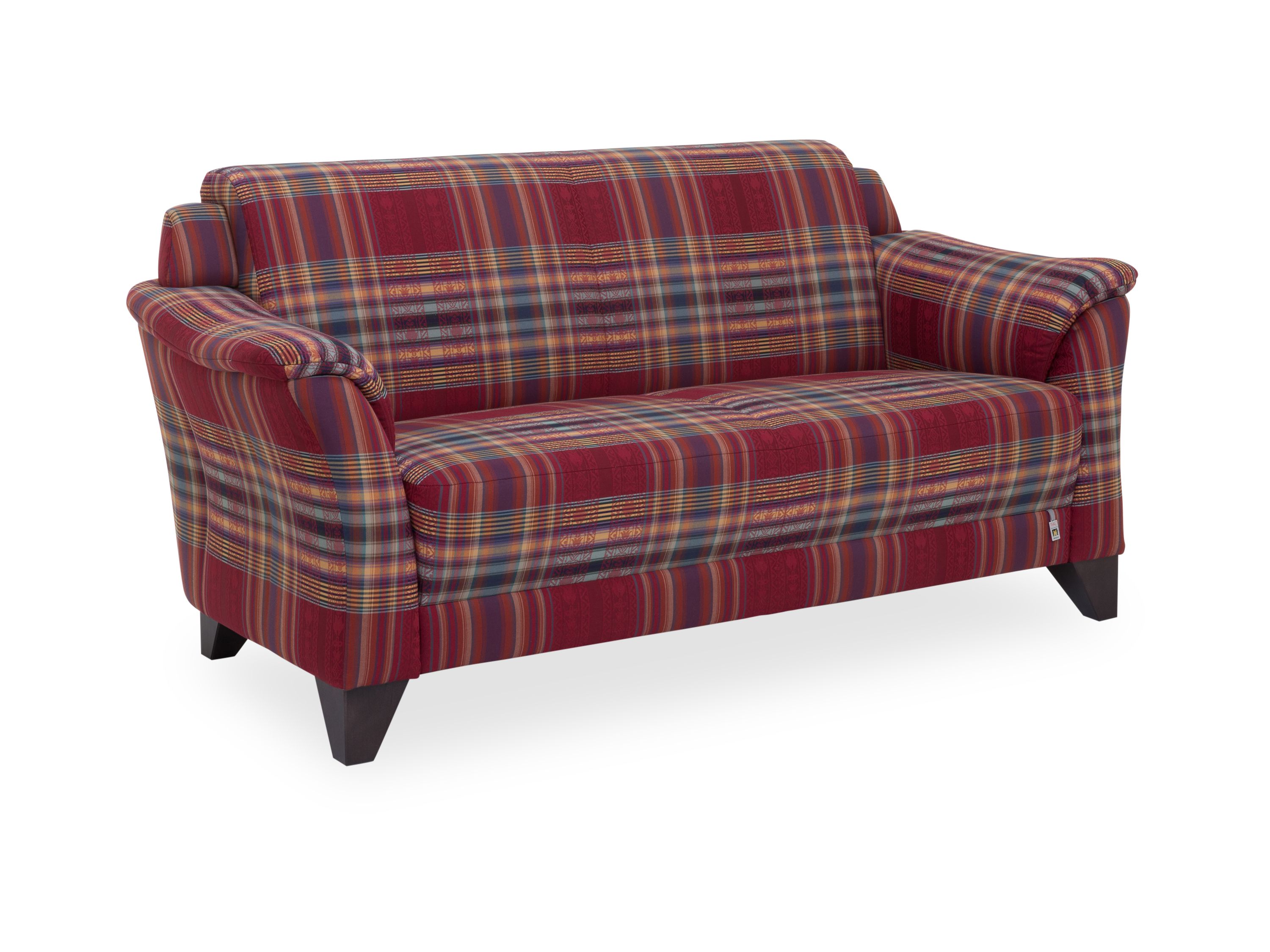 Sofa 2,5 Sitzer MONDO QUADRA 11 ROT KARIERT 42 CM