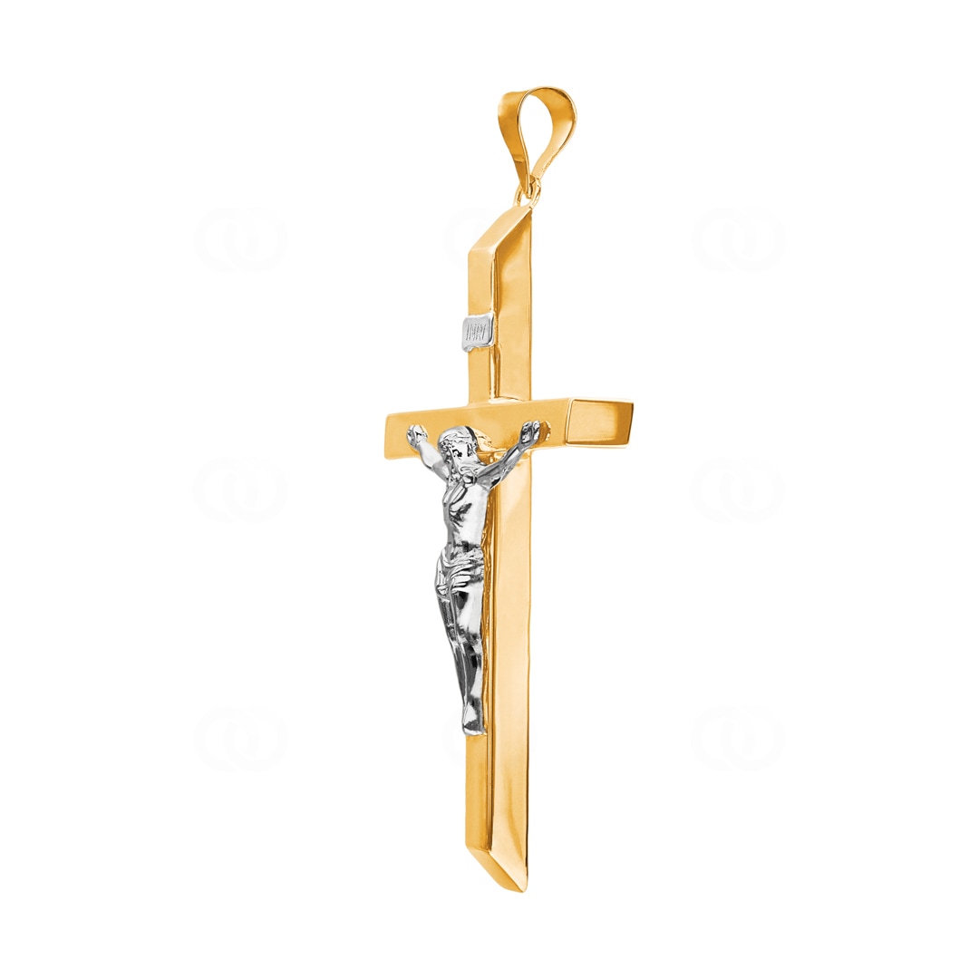 Anhänger 750/18 K Gelbgold Kreuz mit Jesus 58 x 36mm