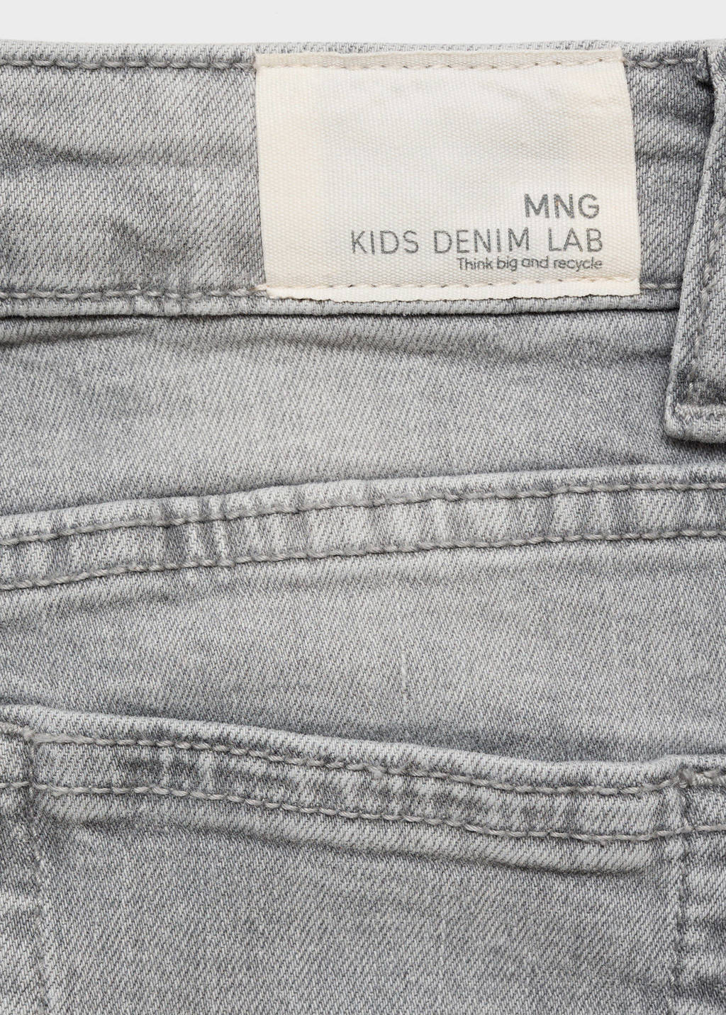 Mango Kids waist slim fit jeans grijs