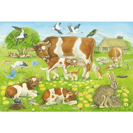 Schmidt Spiele Puzzle - Tierfamilien, 3 x 48 Teile