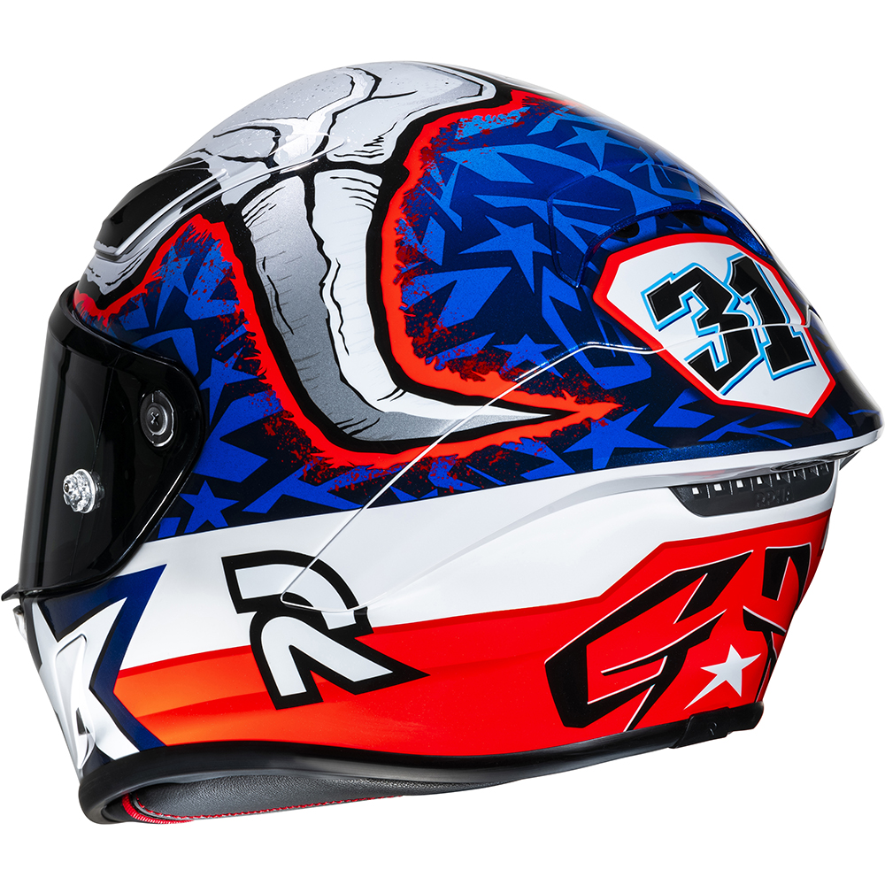 HJC - Casque RPHA 1 Garrett Gerloff Replica 2024 MC21 / Blanc / Bleu / Rouge