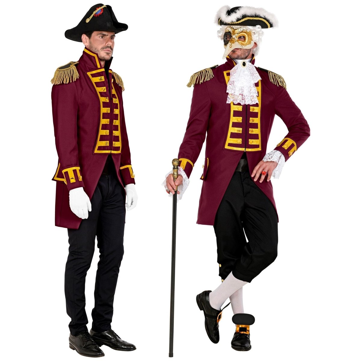 Piraat Jas Bordeaux Rood Heren