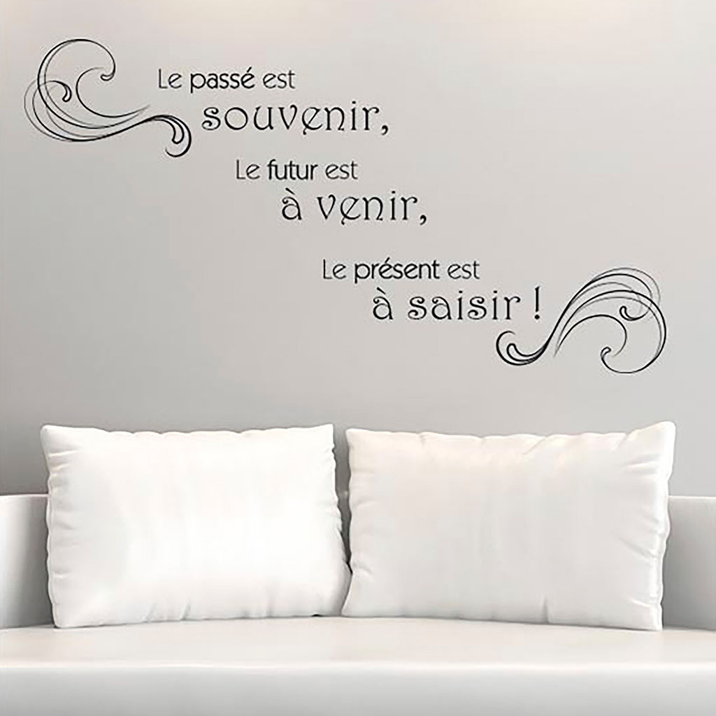 Sticker mural citation le passé est souvenir 20x70cm