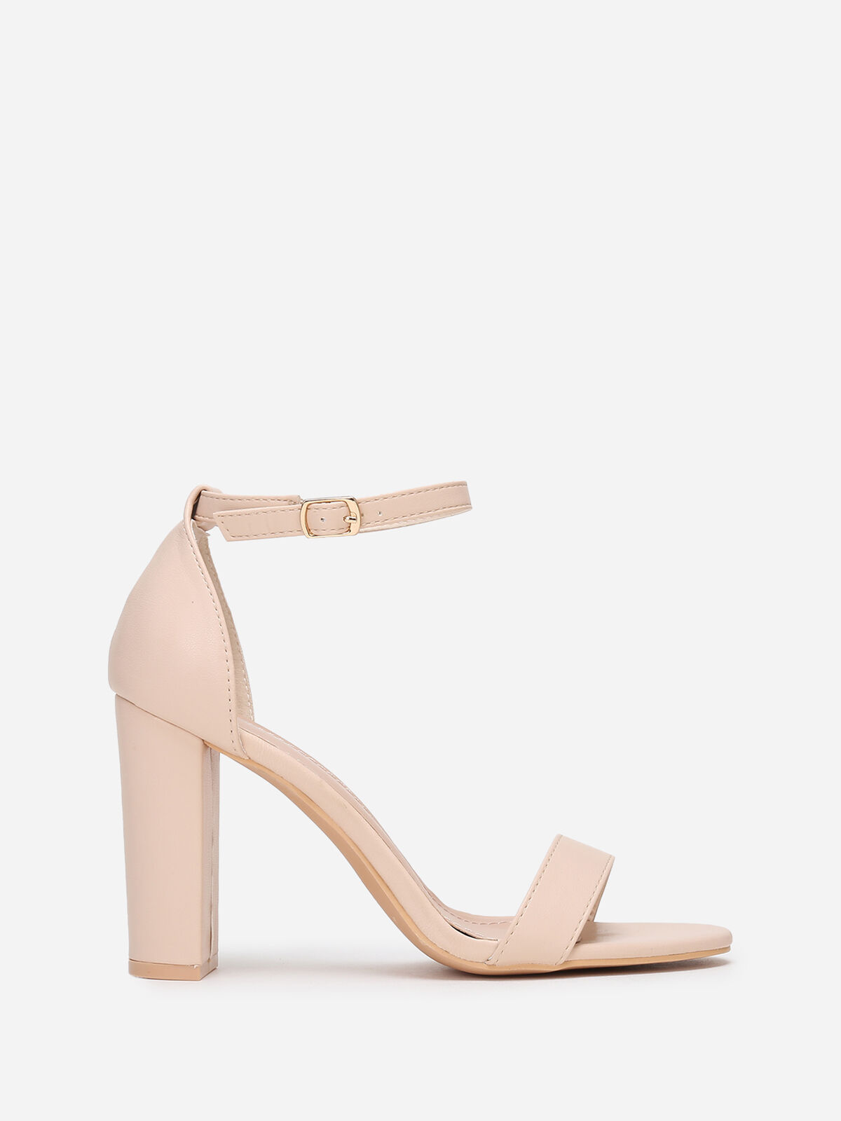 Sandales à talon et double brides- Beige