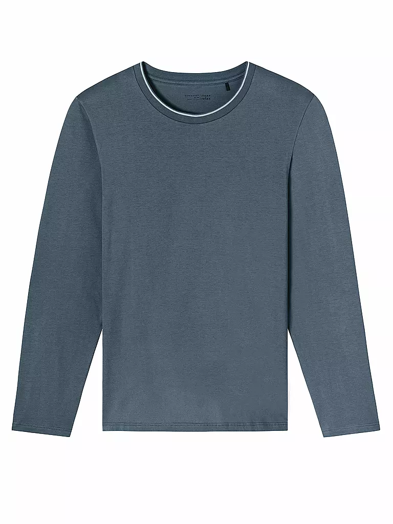 SCHIESSER Pyjama Langarmshirt dunkelblau