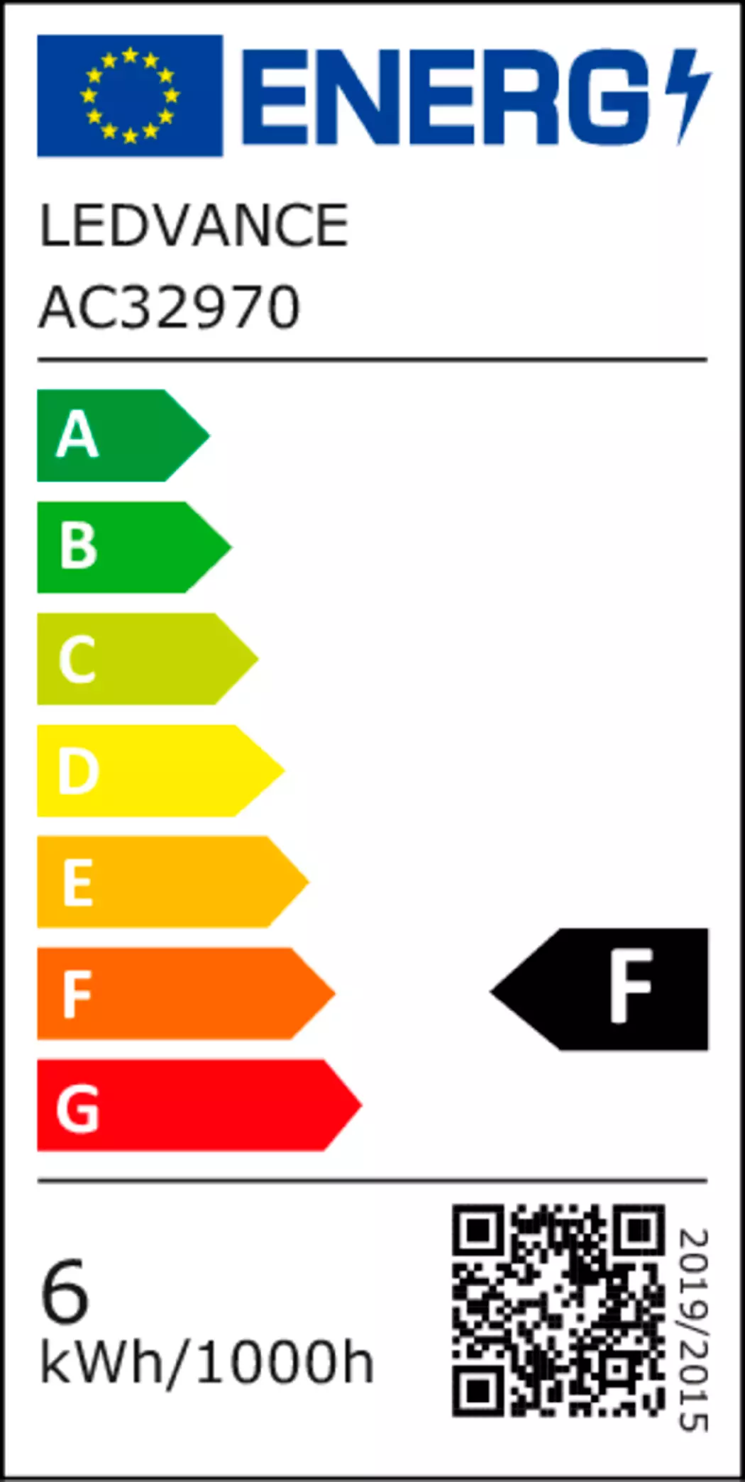 LED-Kolbenform E27/6 Watt/Energie F