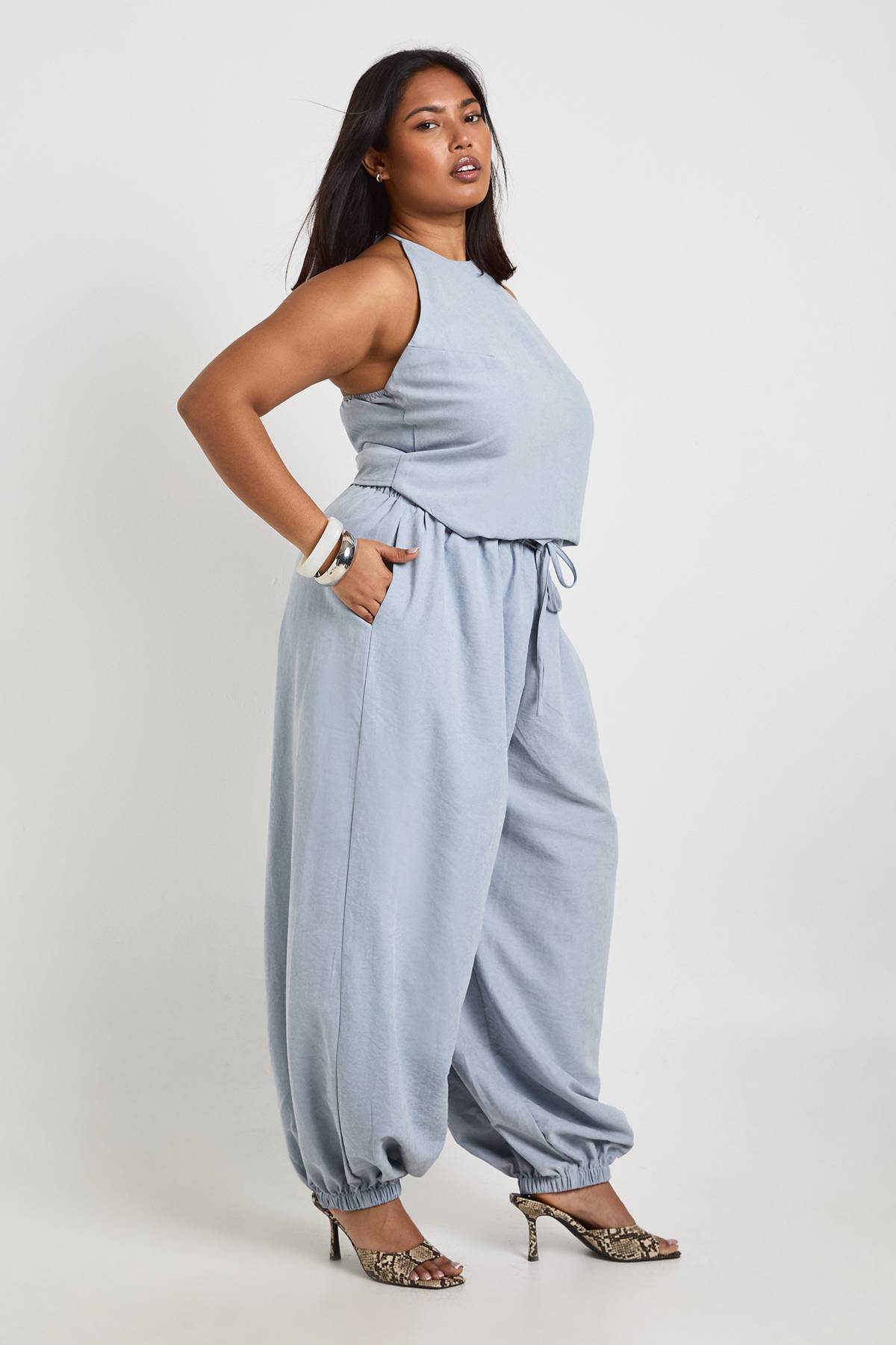 boohoo Pantalon Taille Grande À Taille Élastique Coupe Ballon