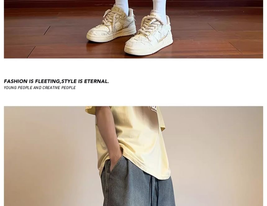 Capbrew - Gewassen denim shorts met trekkoordtaille