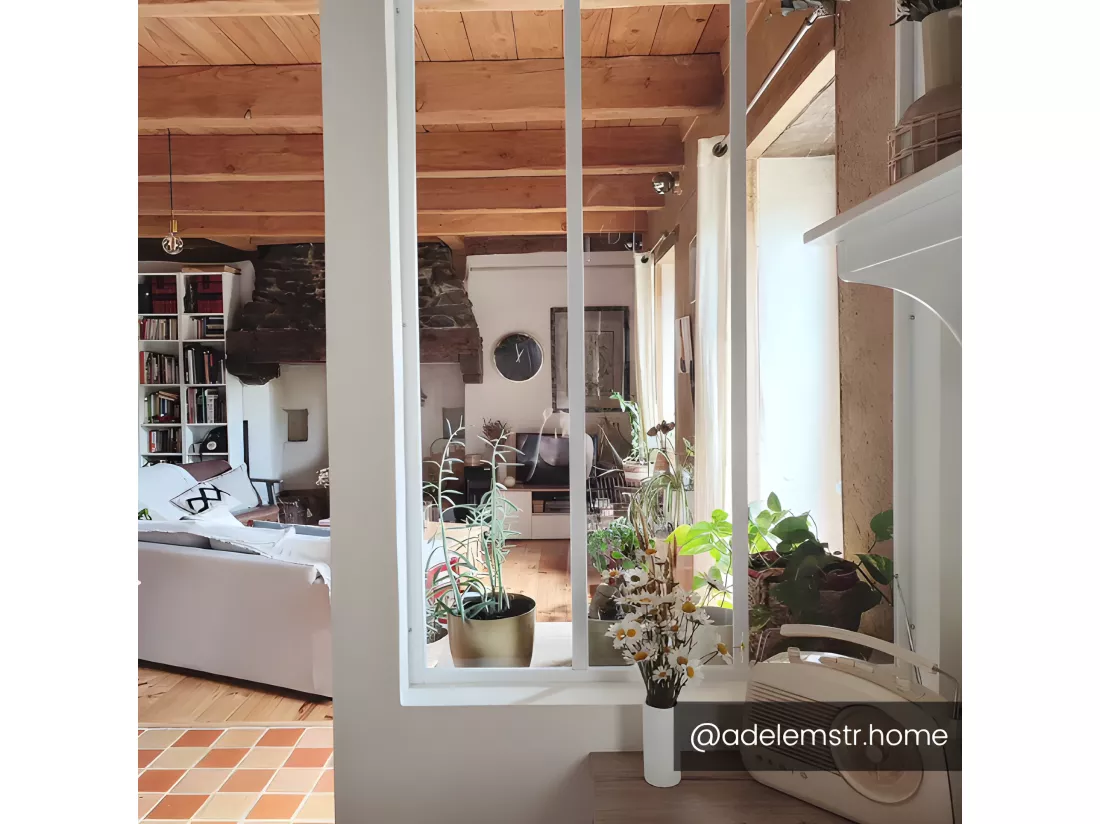 Verrière atelier en aluminium thermolaqué - 90x130 cm - Blanc - BAYVIEW
