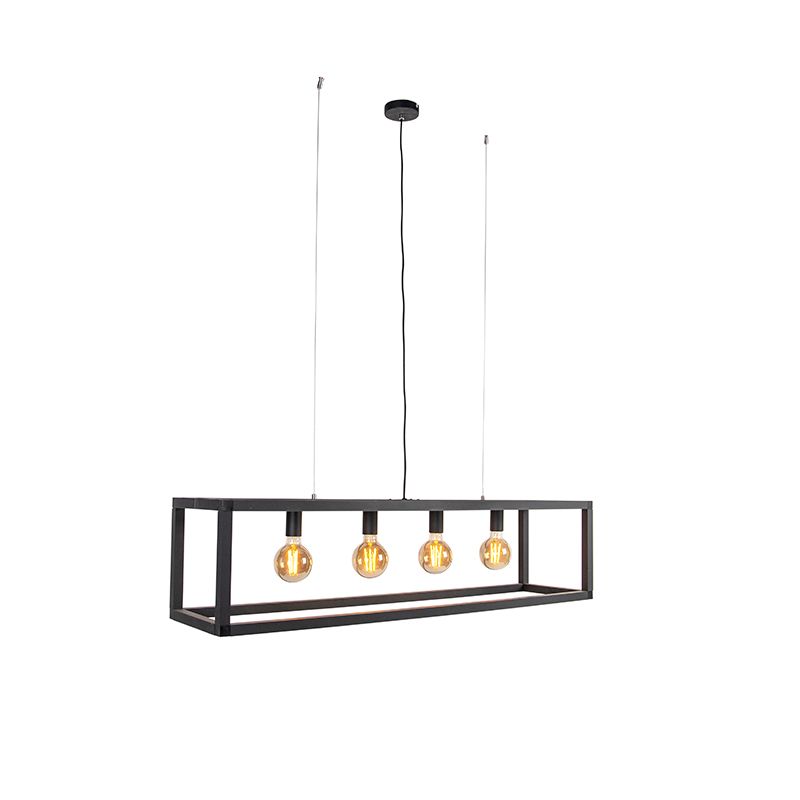 Industriële hanglamp zwart 4-lichts - Big Cage