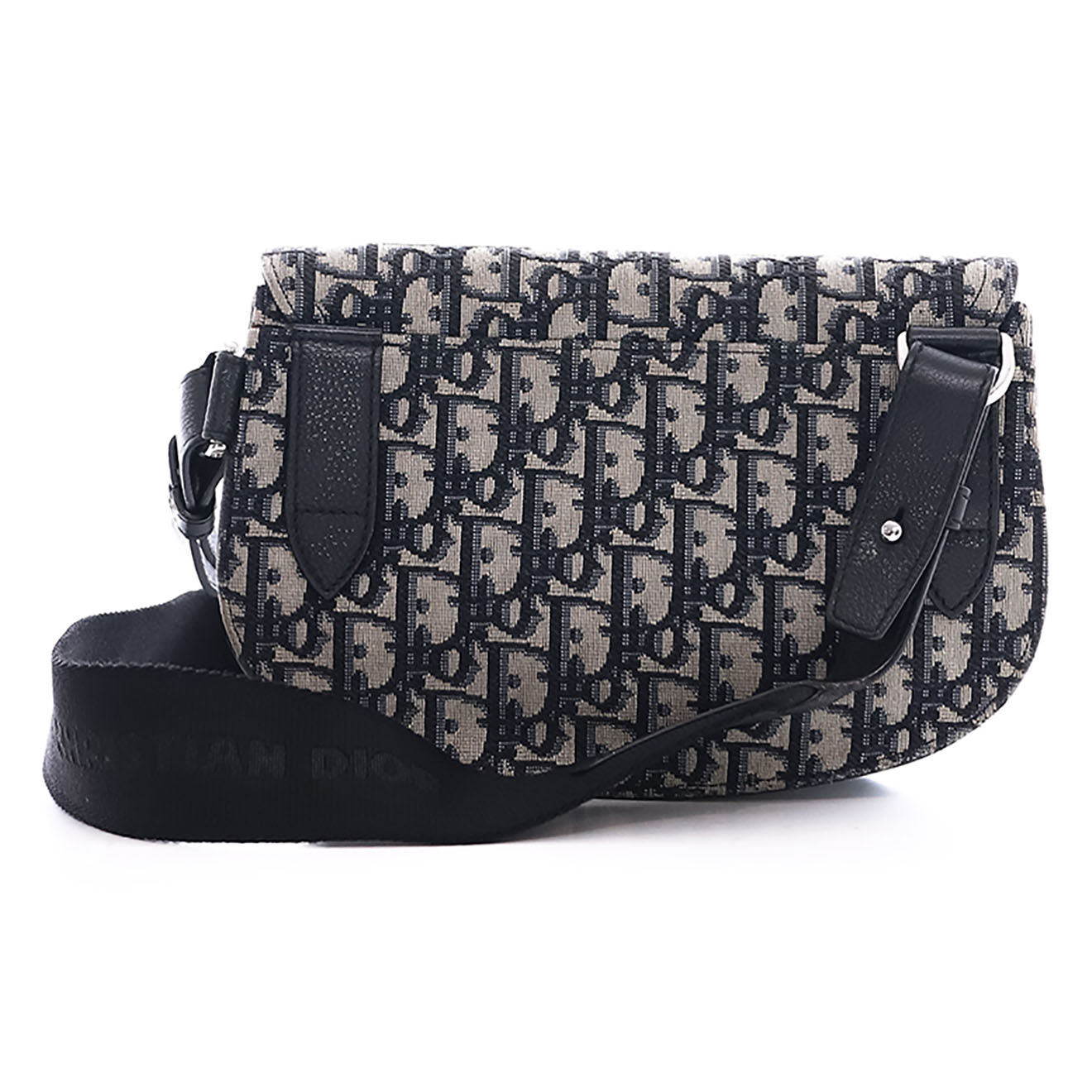Dior Sac ceinture Saddle en Toile & Cuir Oblique marine/beige - Neuf sans étiquette - L.24 cm