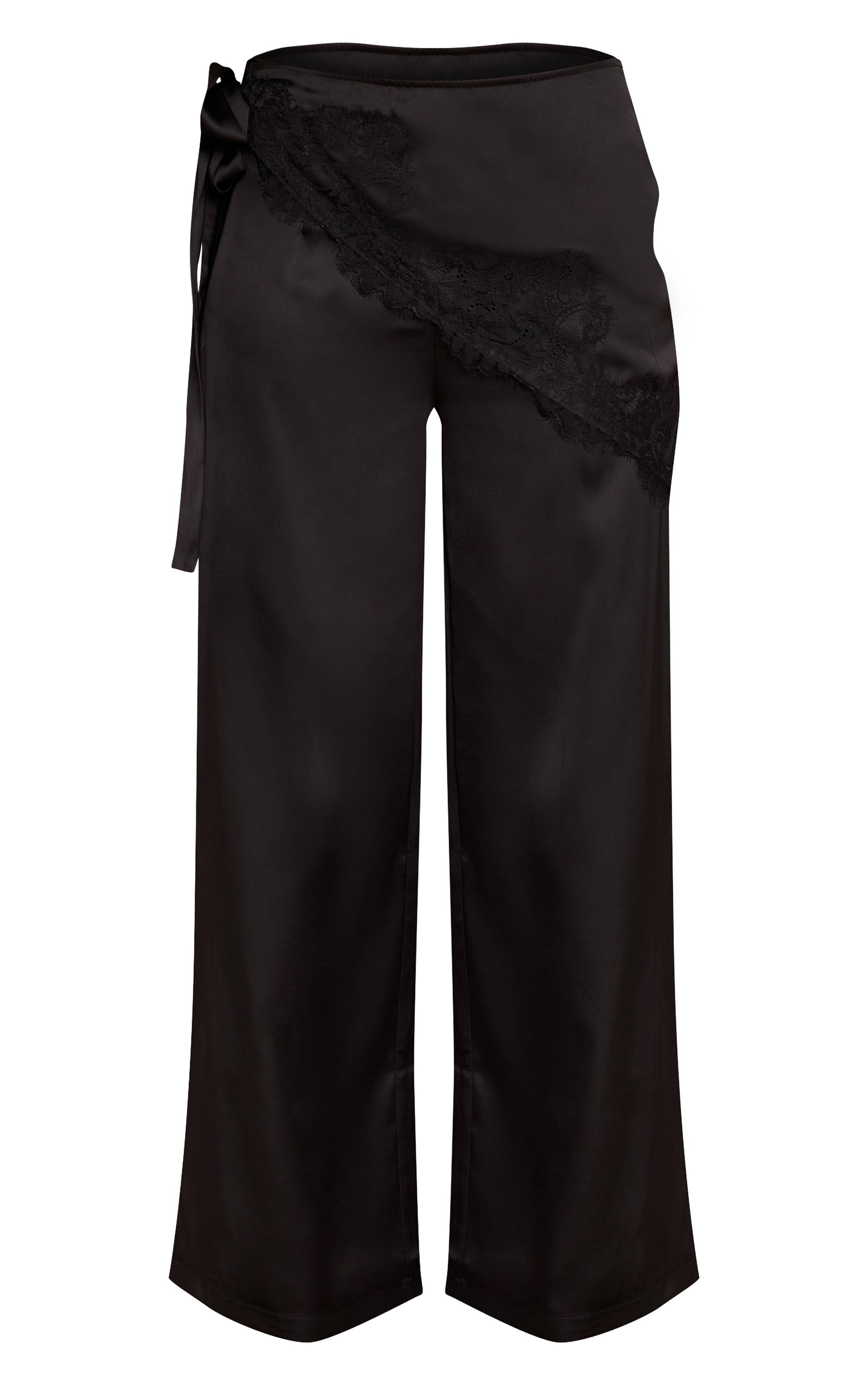 Pantalon Large À Foulard En Satin