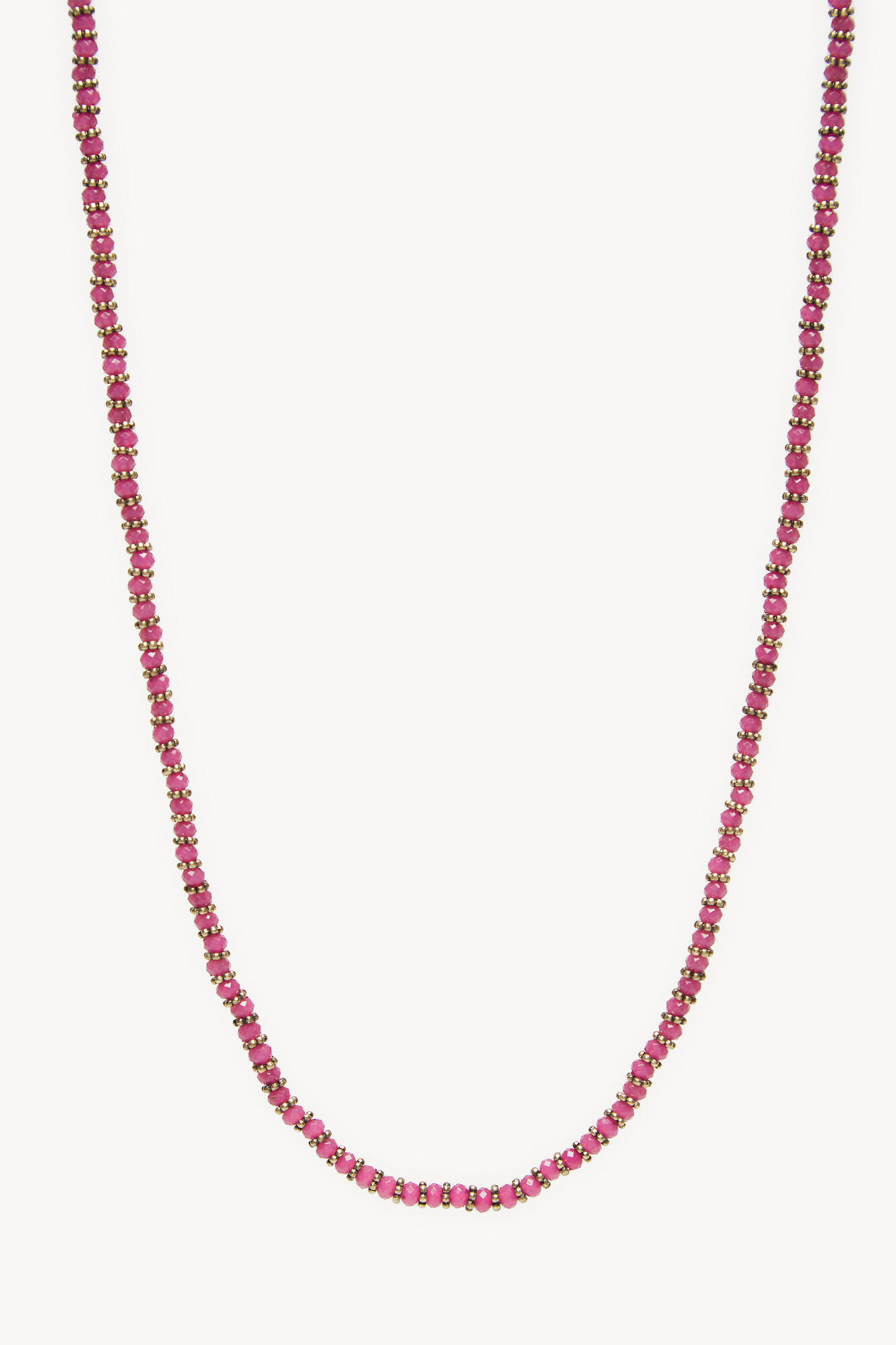 Colar Juana com contas banhadas a ouro - Rosa