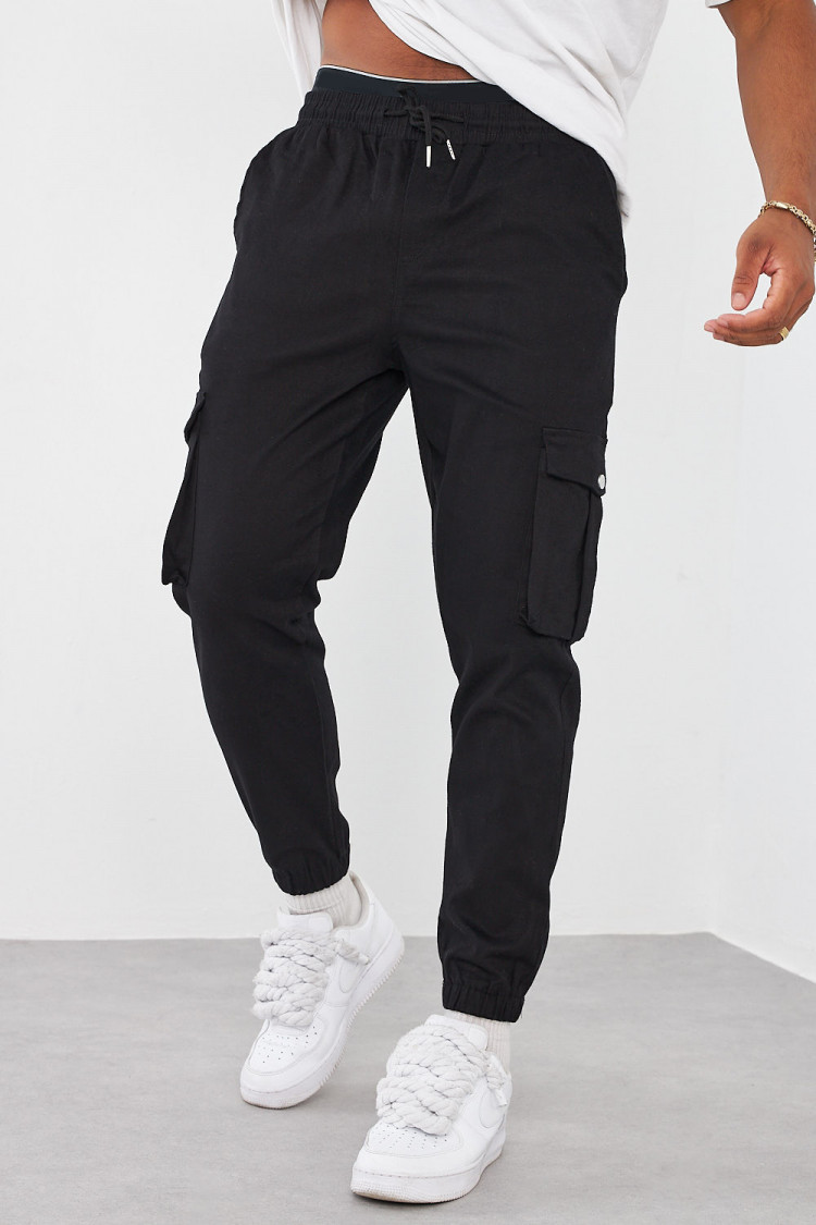 Joggerpant noir cargo