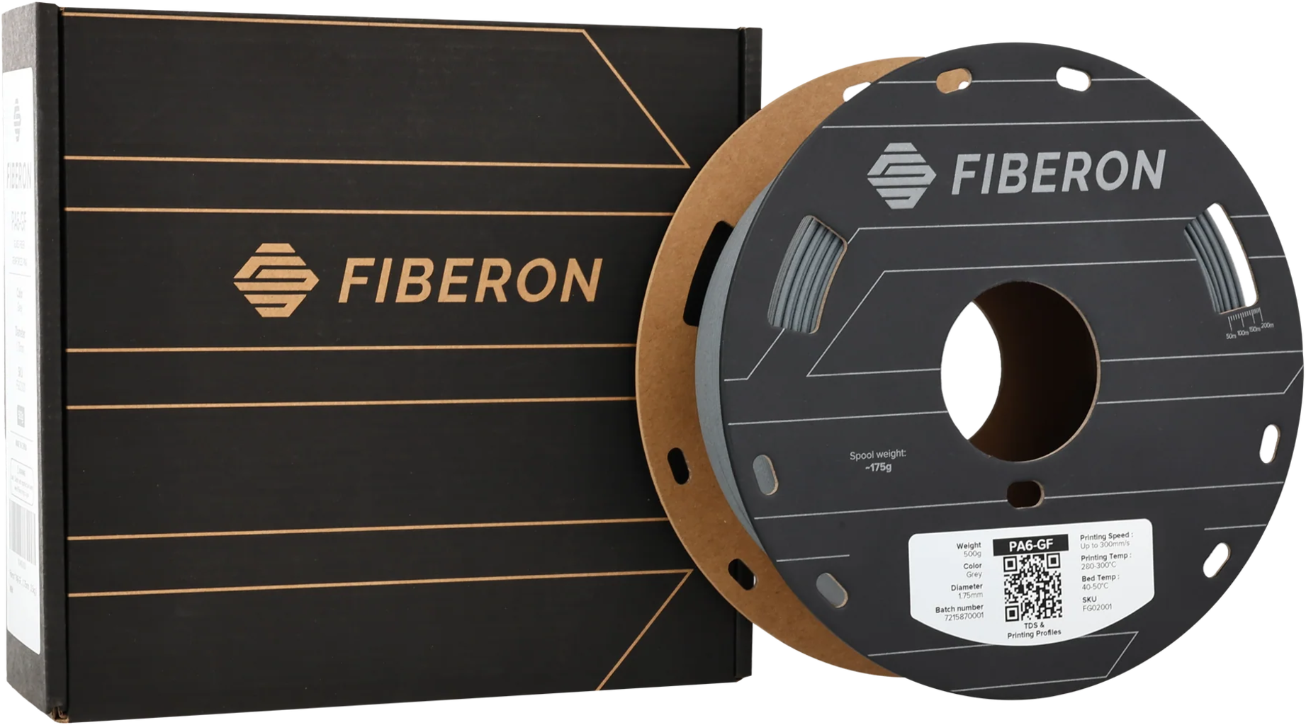 Polymaker  Fiberon™ PA6-GF25 Grey, 1,75 mm / 500 g    Glasfaserverstärktes PA6 Filament in Grau