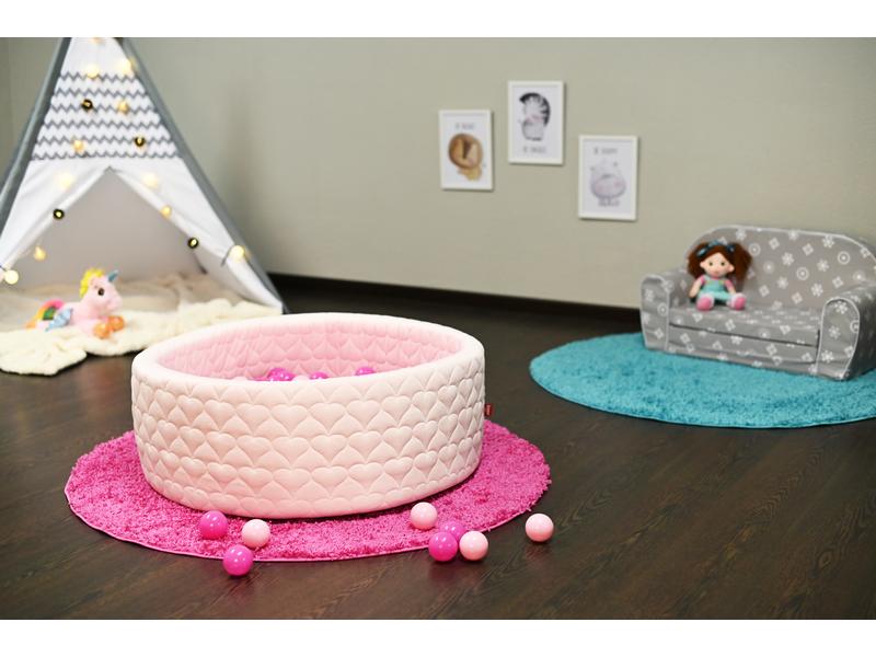 Knorrtoys Bällebad Rosa mit Herzen inkl. 300 Bälle Rundes Bällebad