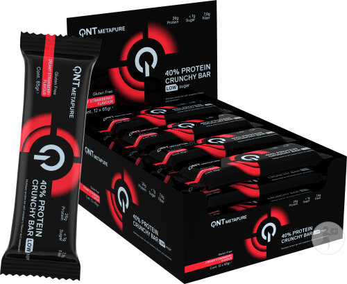 QNT Metapure 40% Barre Protéinée Crunchy Fraise 12x65g