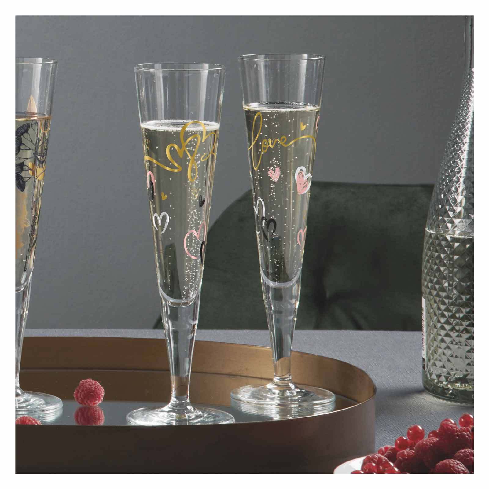 Ritzenhoff Champagnergläser Herzen Goldnacht 205 ml 2er Set