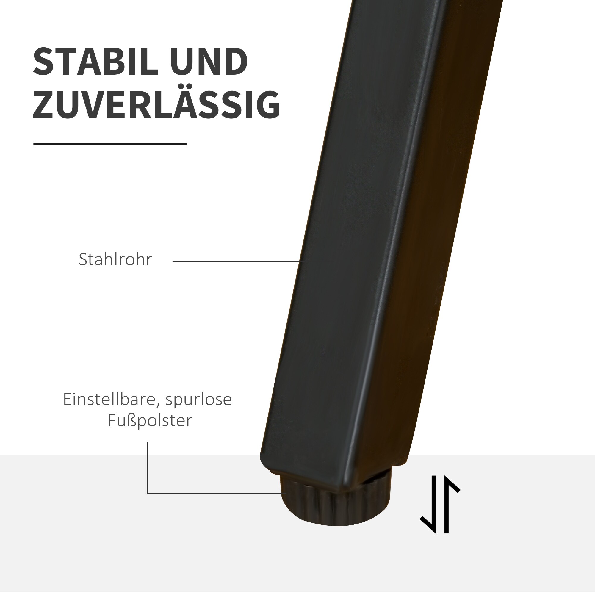 HOMCOM Schreibtisch Minimalistisches Design,leicht zu pflegen und zu reinigen Schwarz, Grau 115 x 55 x 90 cm (BxTxH)