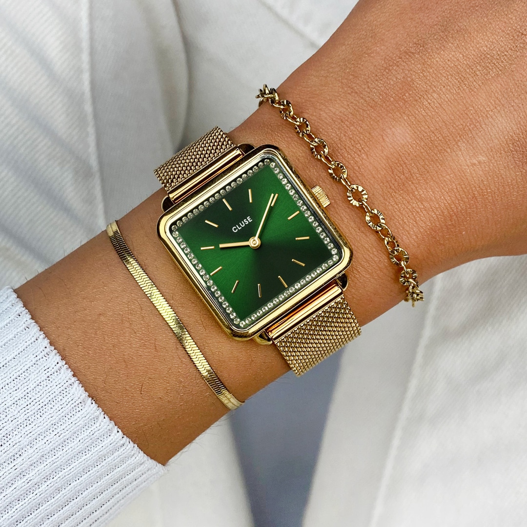 Cluse La Tétragone Mesh Gold / Green