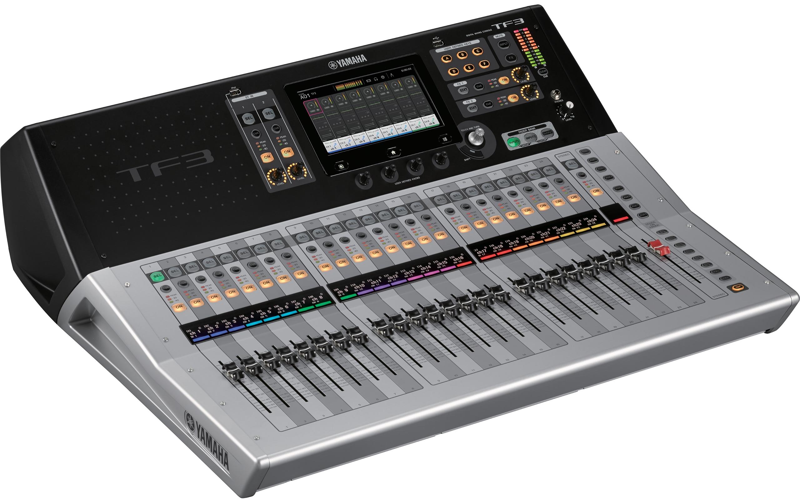Mischpult TF3 - 48-Kanal, digital<br>Vielseitiger Digitalmixer mit TouchFlow-Operation, WLAN-Fernsteuerung und optionaler Dante-Audio-Netzwerk-Unterstützung